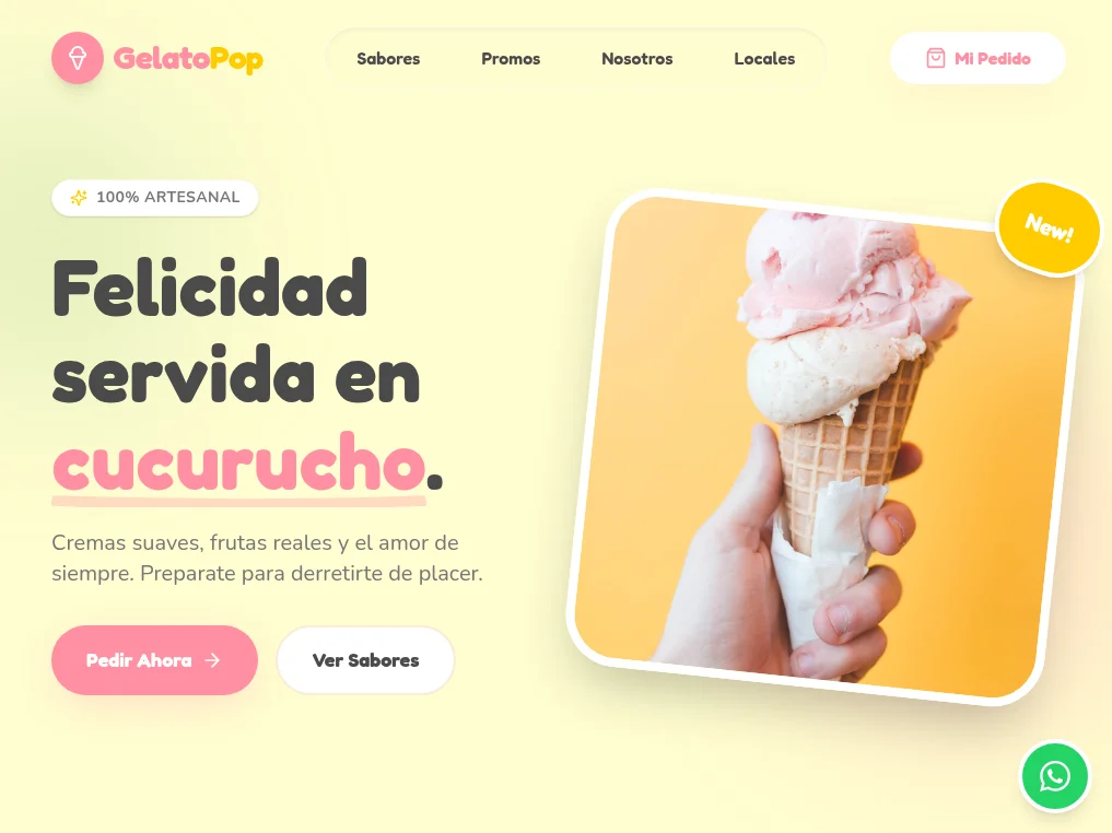Screenshot de HELADERIA GELATO