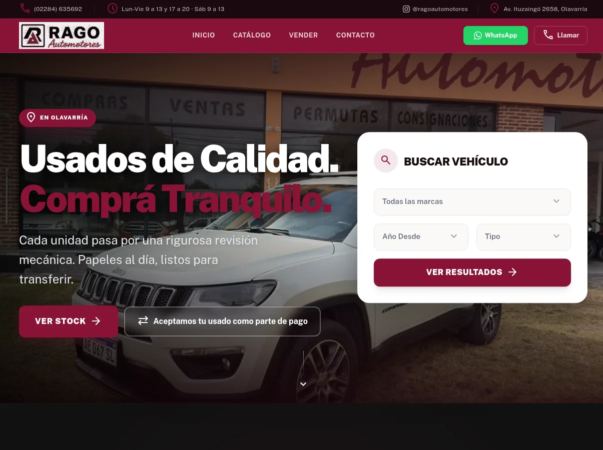 Screenshot de RAGO AUTOMOTORES